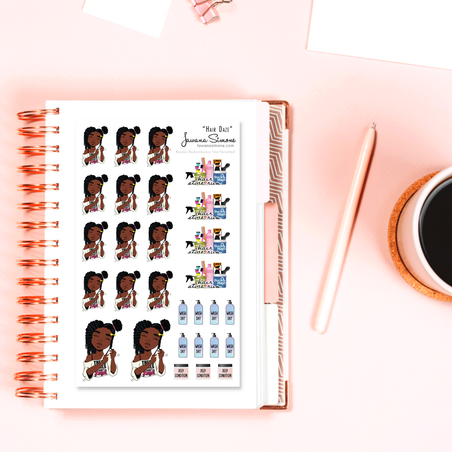 Hair Daze Planner Stickers