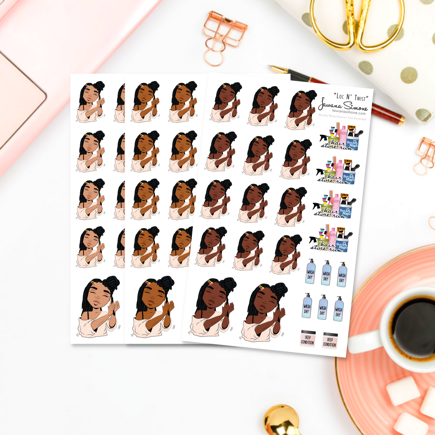 Loc N' Twist Planner Stickers