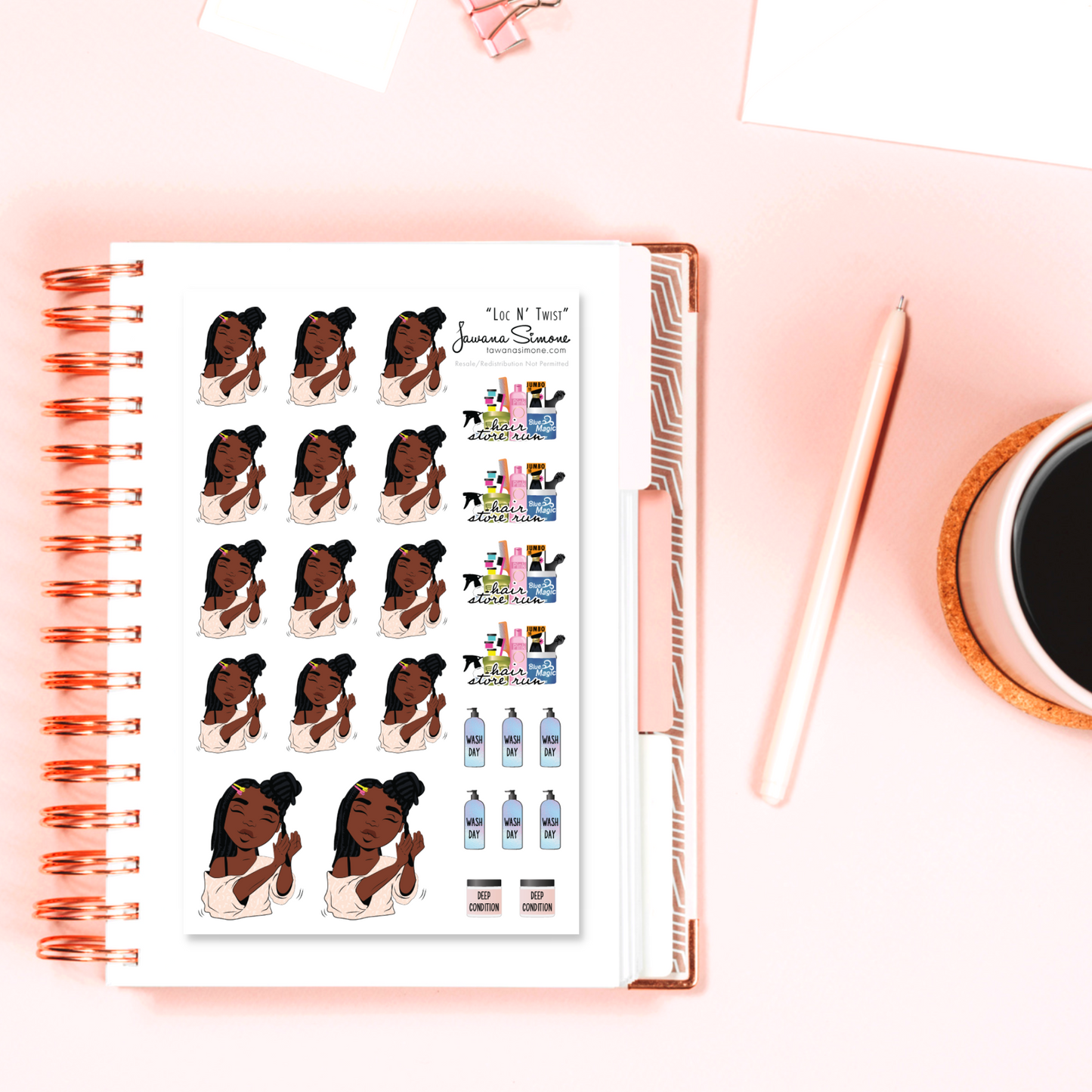 Loc N' Twist Planner Stickers