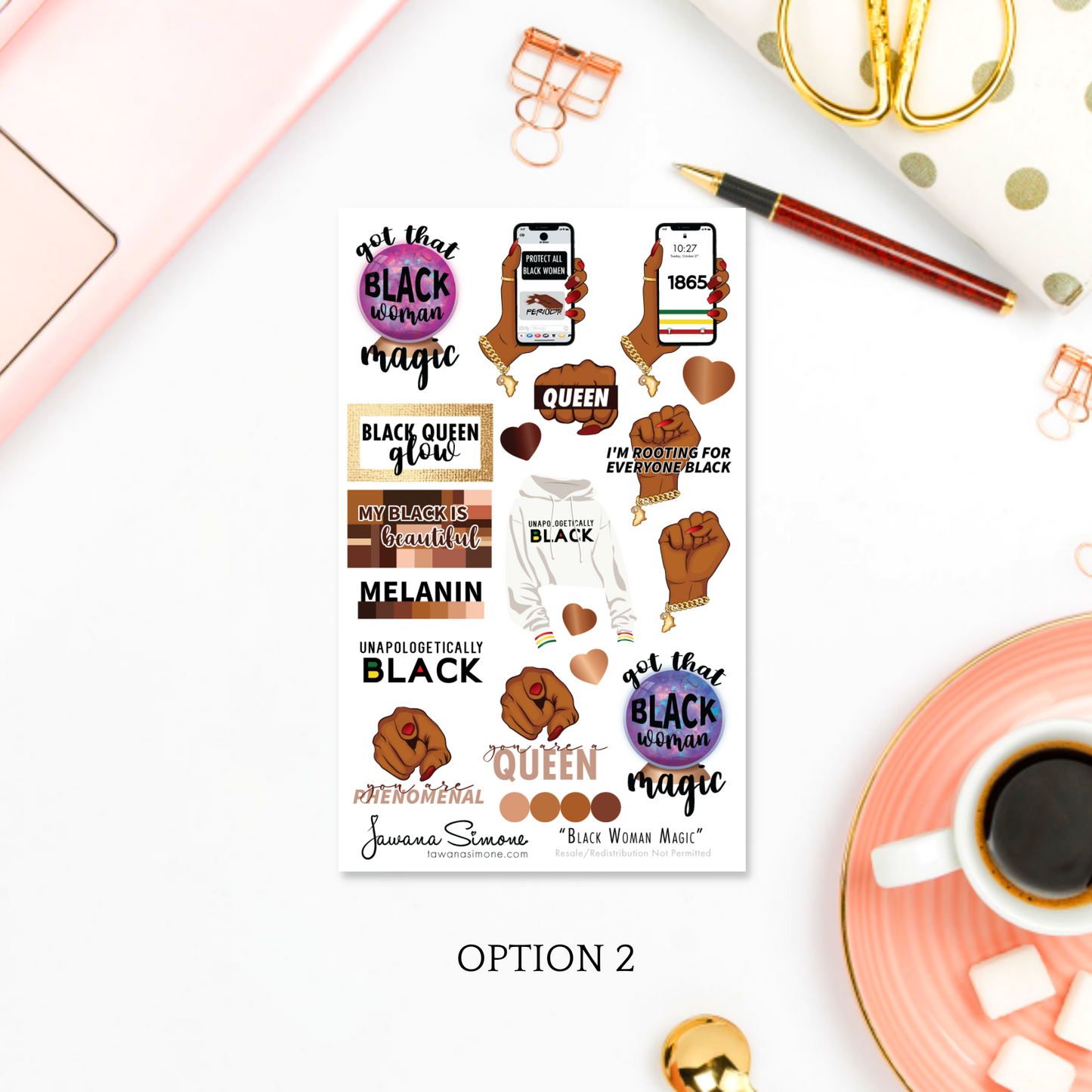 Black Woman Magic Planner Stickers