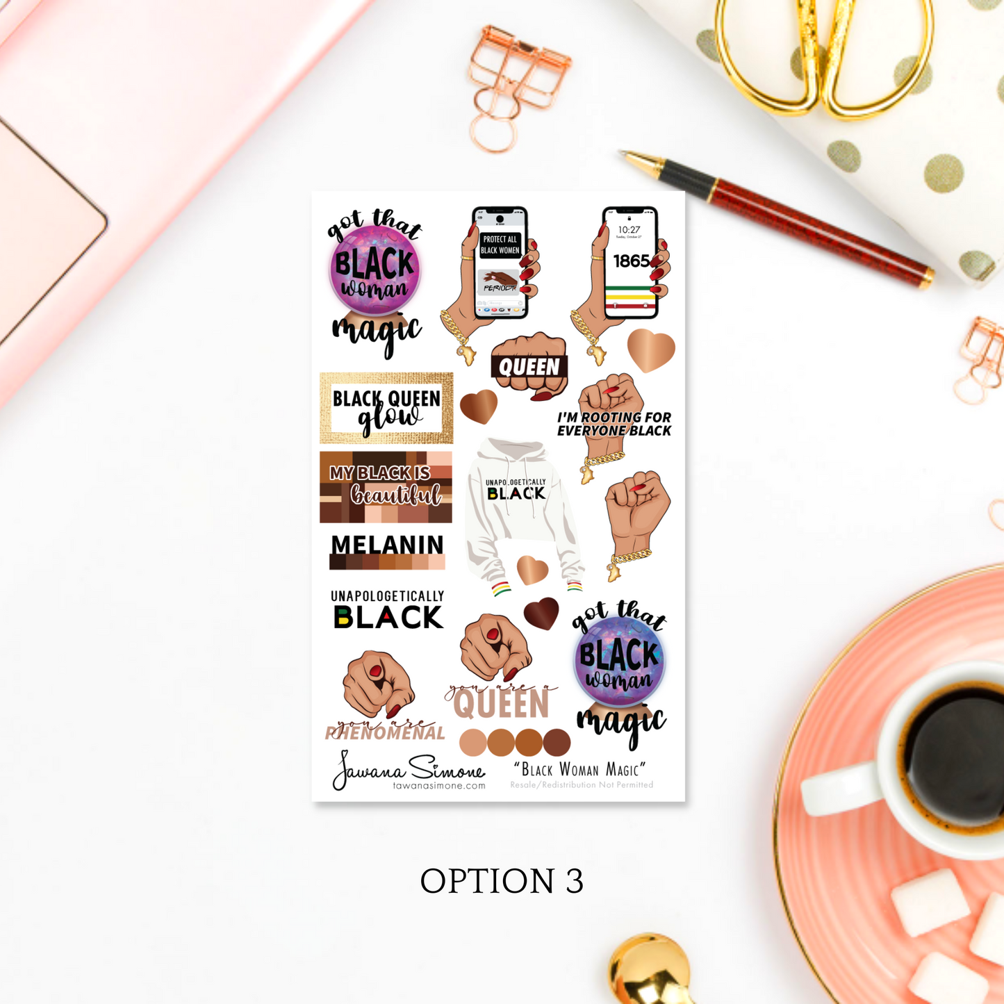 Black Woman Magic Planner Stickers