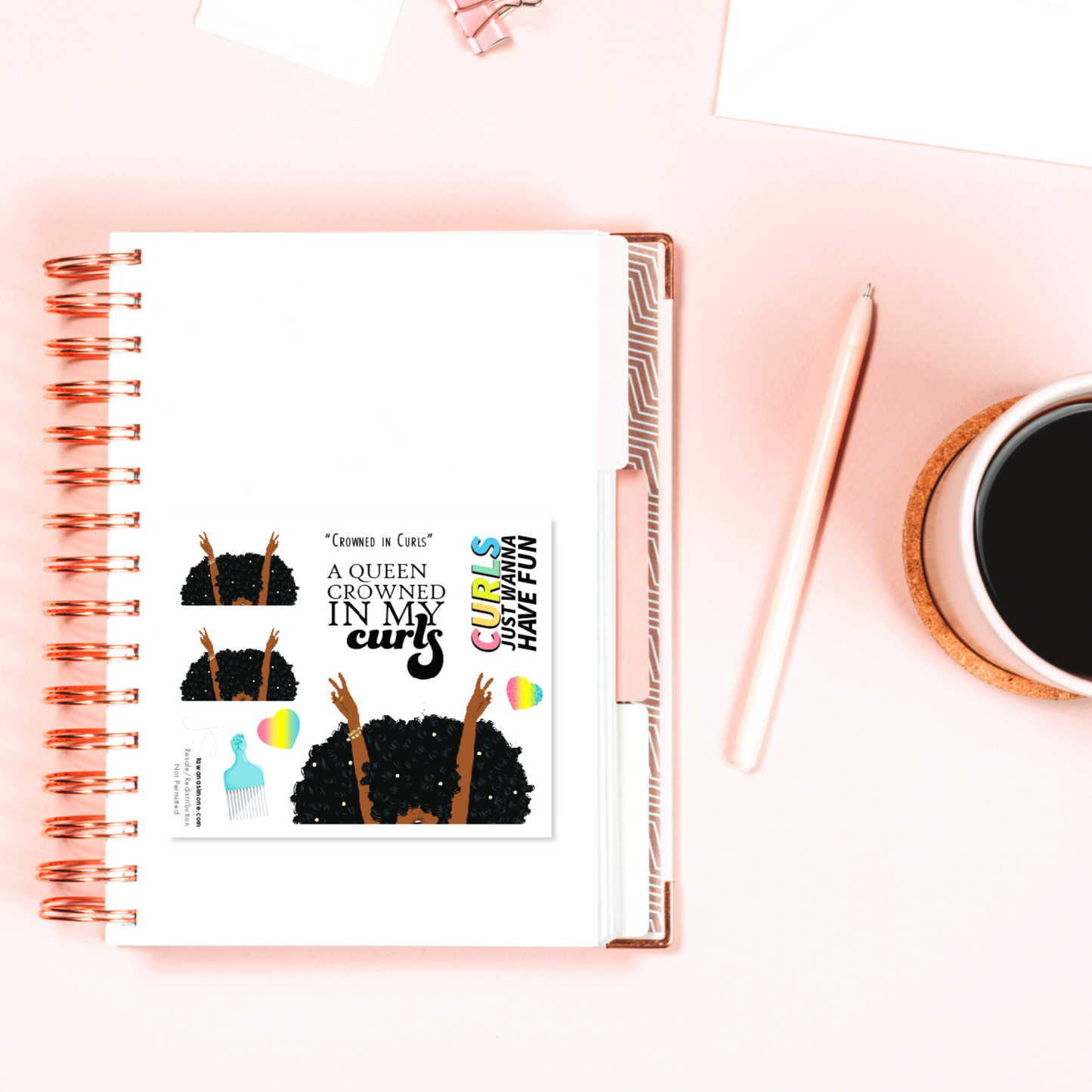 Crowned in Curls - Diva Doll ONLY Stickers
