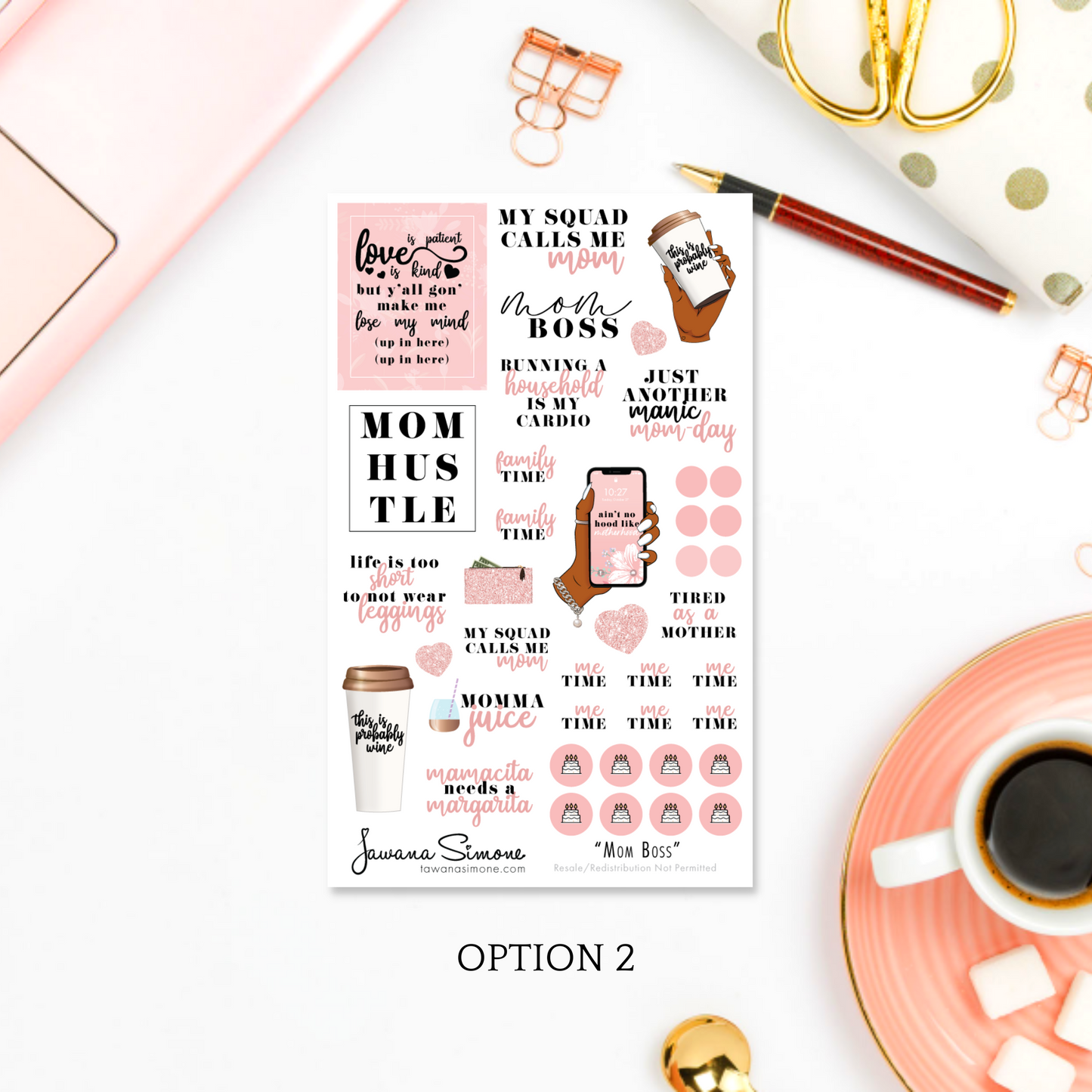 Mom Boss Planner Stickers