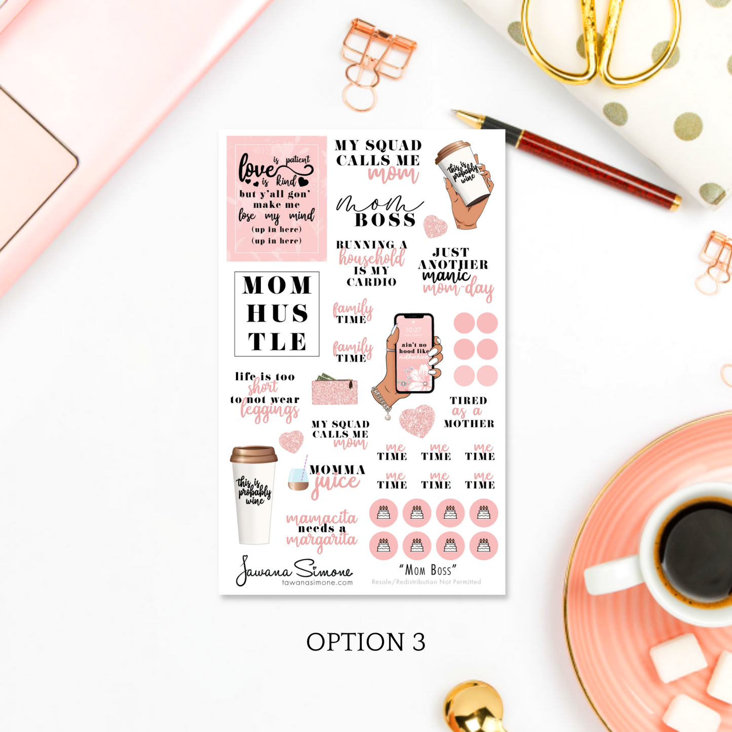 Mom Boss Planner Stickers