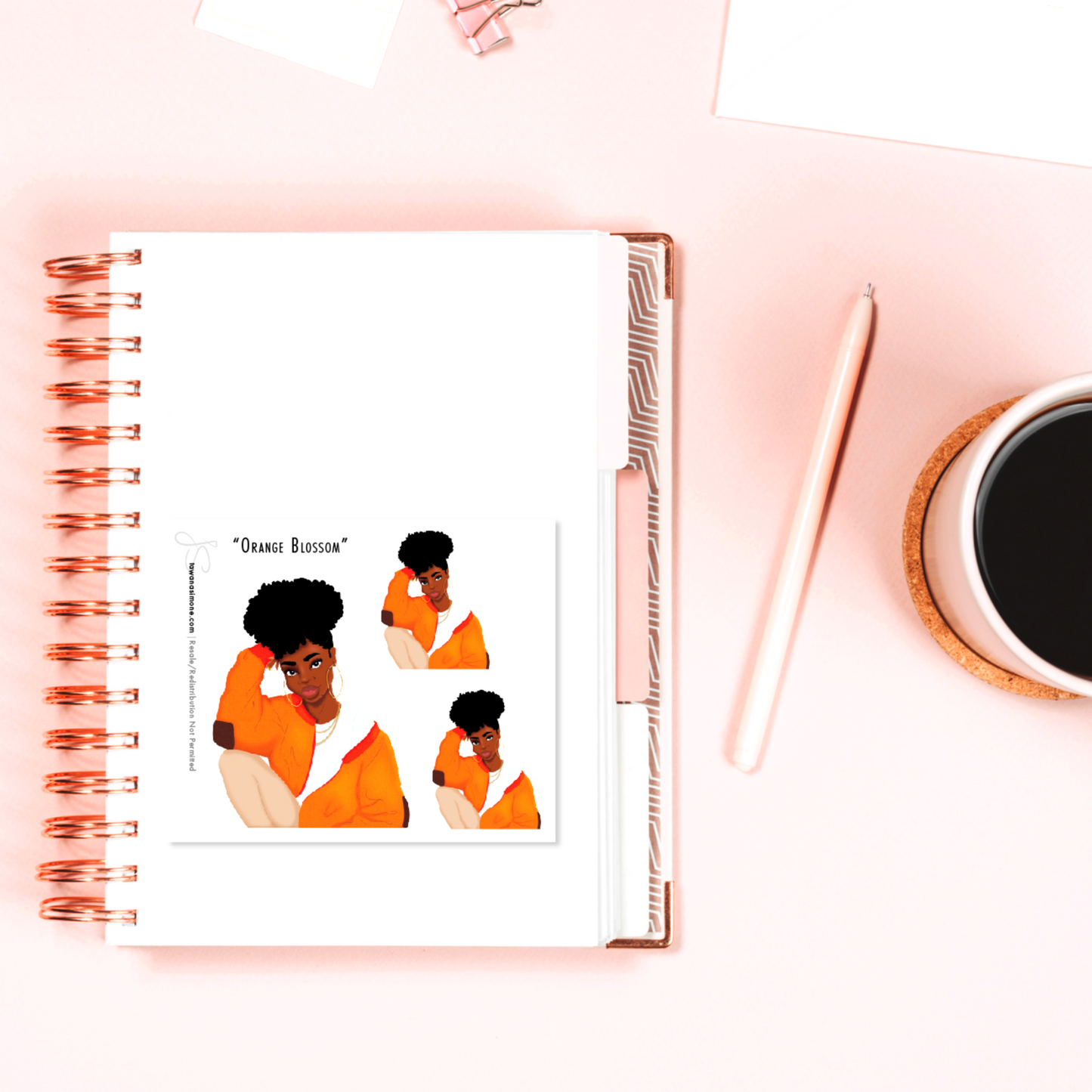 Orange Blossom - Diva Doll ONLY Stickers