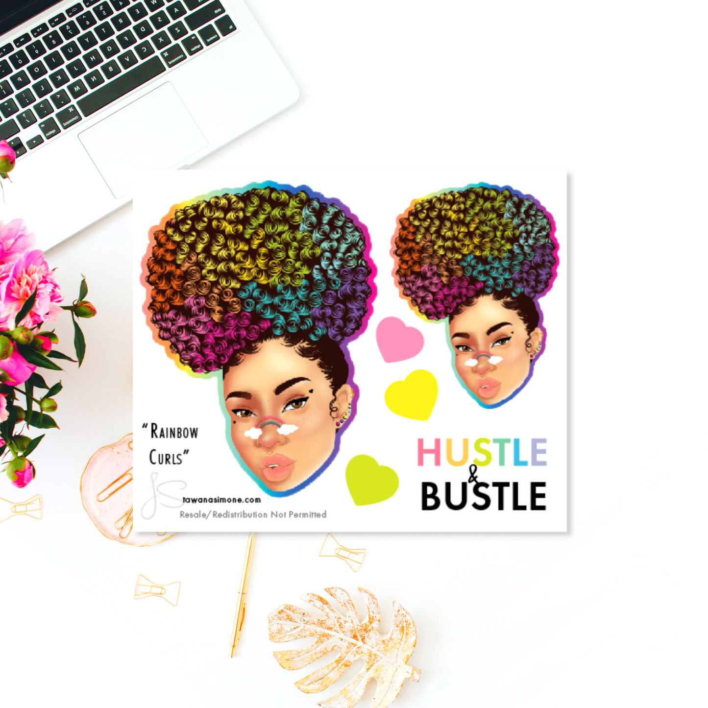 Rainbow Curls - Diva Doll ONLY Stickers