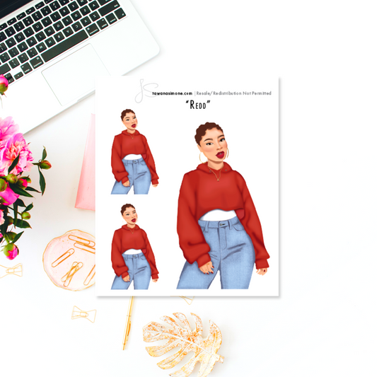 Redd - Diva Doll ONLY Stickers