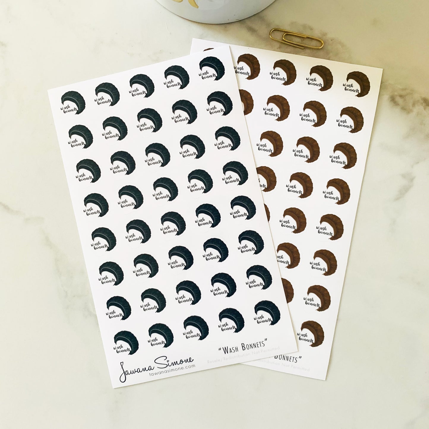 Wash Bonnets Planner Stickers