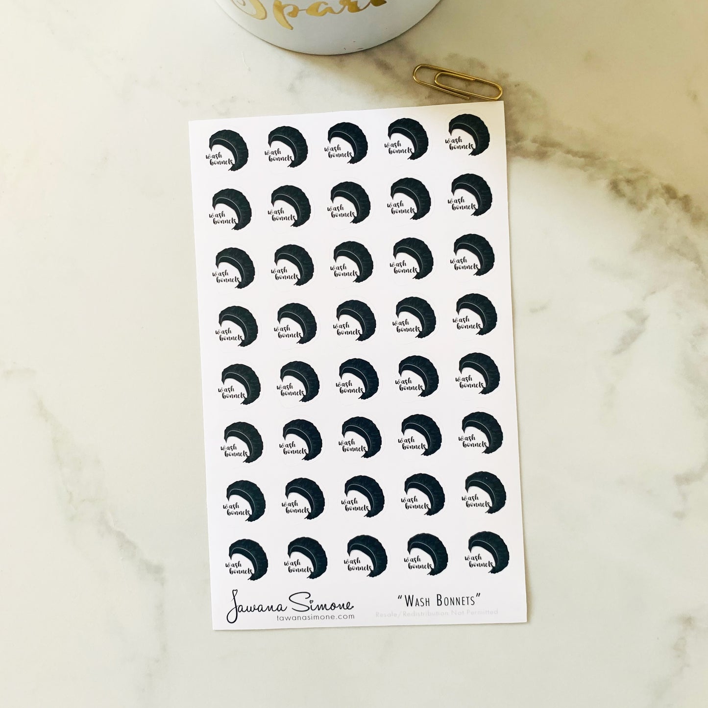 Wash Bonnets Planner Stickers