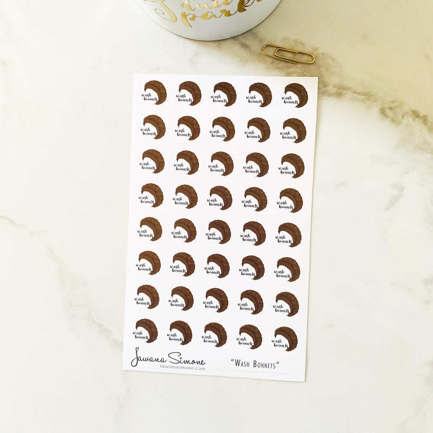 Wash Bonnets Planner Stickers