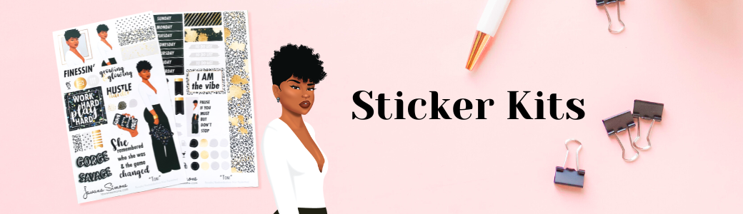 weekly planner sticker kits-black girl stationery by tawana simone