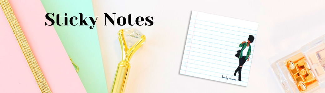sticky notes-post it notes-black girl stationery by tawana simone