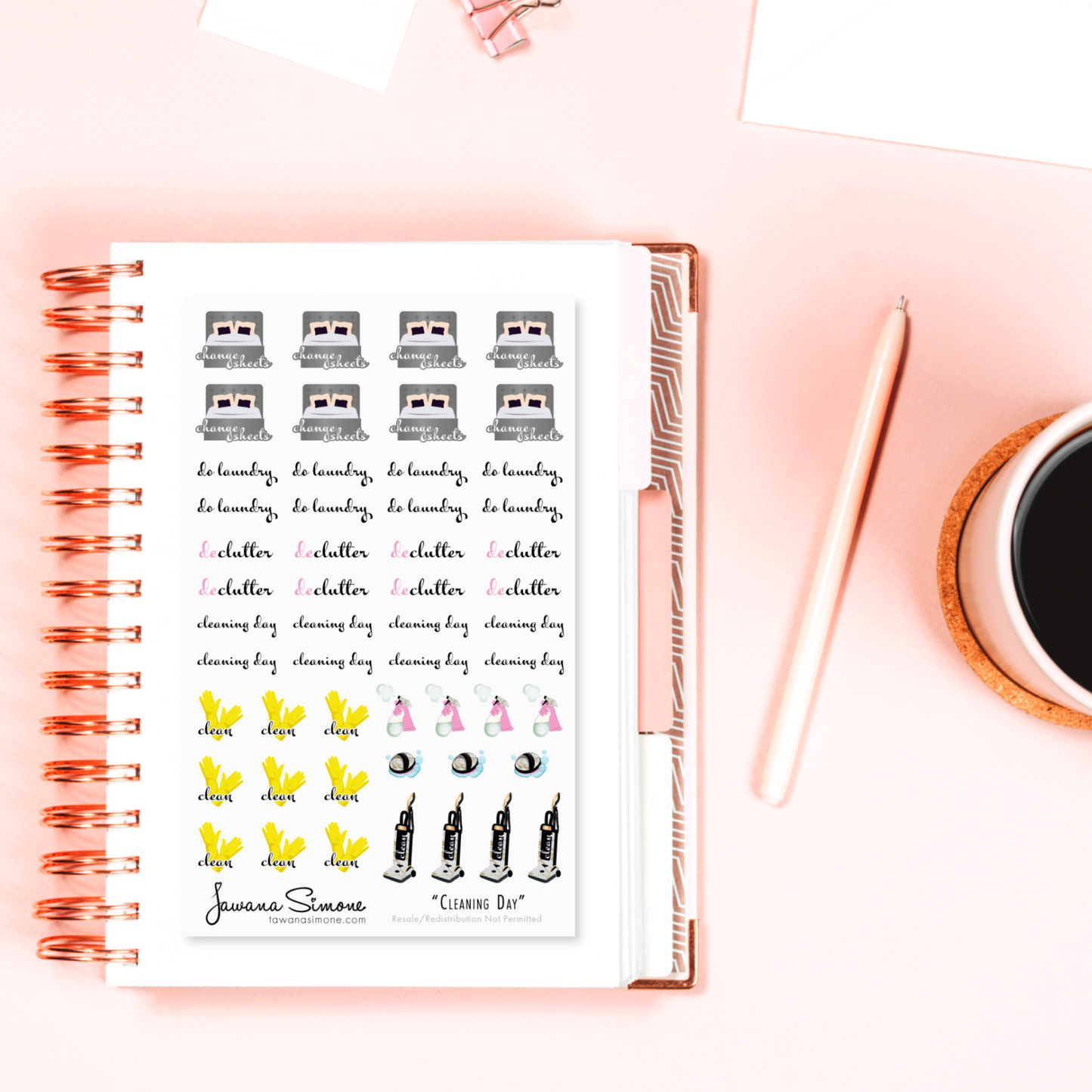 Cleaning Day Planner Stickers Tawana Simone cleaning-day-planner-stickers-tawana-simone