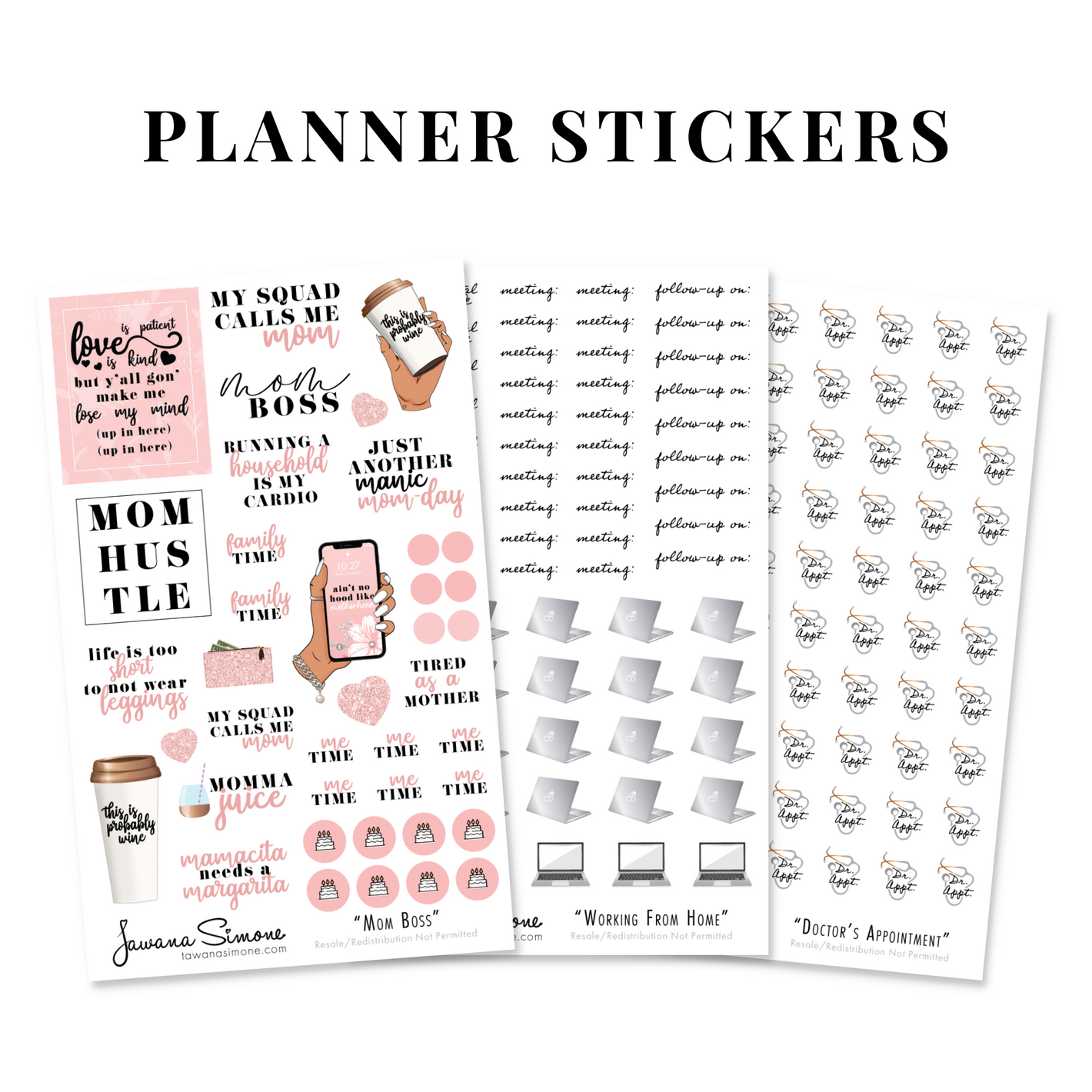 Cute Stationery Planner Stickers for Organizers and Decorating