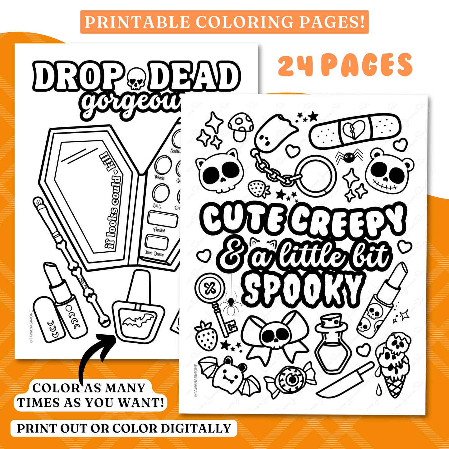 Cute & Creepy Halloween Coloring Pages