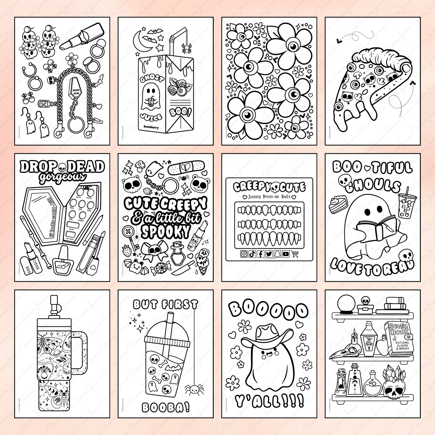 Cute & Creepy Halloween Coloring Pages