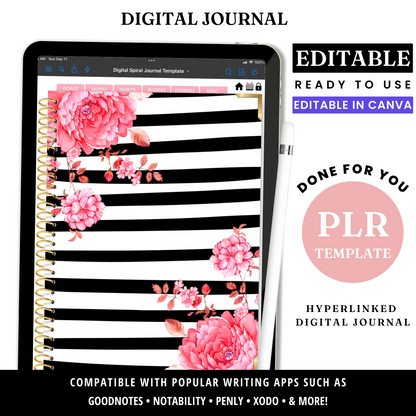 Digital Planner, Journal & Sticker Template - PLR Bundle