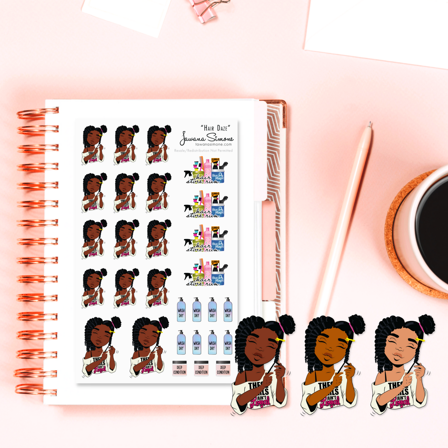 Hair Daze Planner Stickers