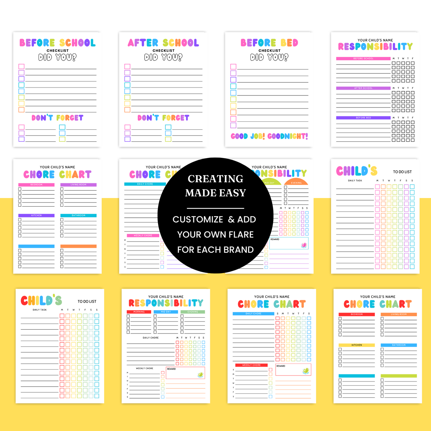 Kids' Chore Chart Template - PLR