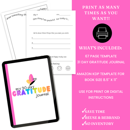 Kids' Gratitude Journal Template - PLR