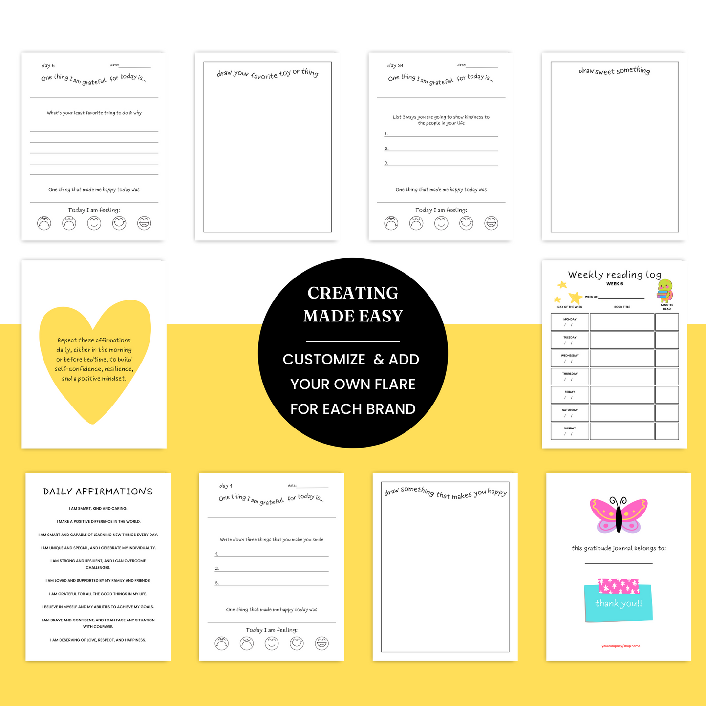 Kids' Gratitude Journal Template - PLR