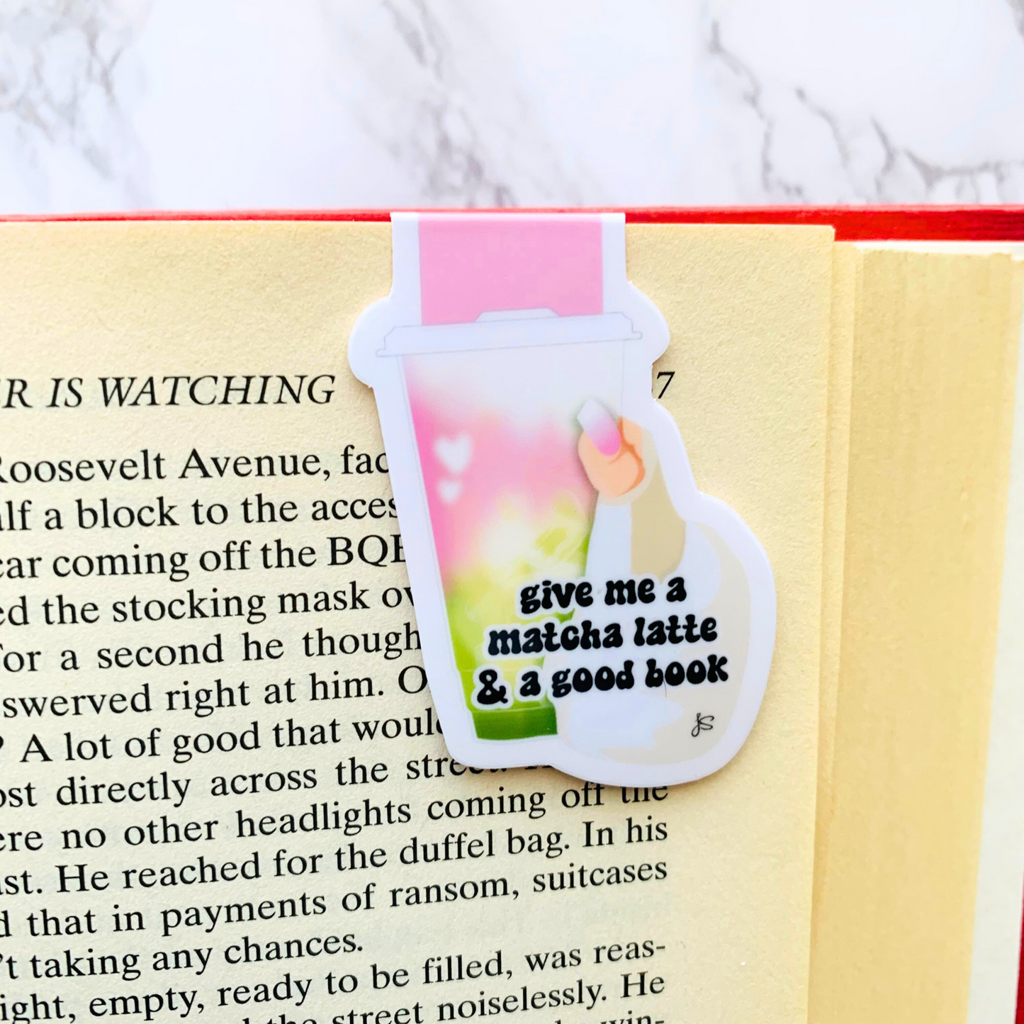 Matcha Latte & A Book Magnetic Bookmark