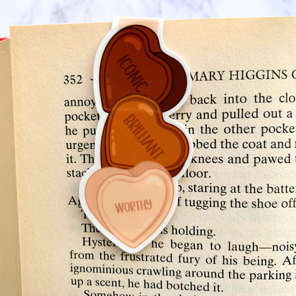 Melanated Hearts Magnetic Bookmark