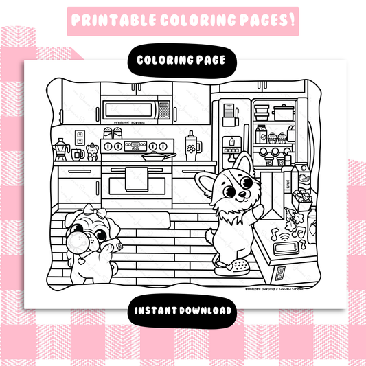 Darling Kitchen Coloring Page