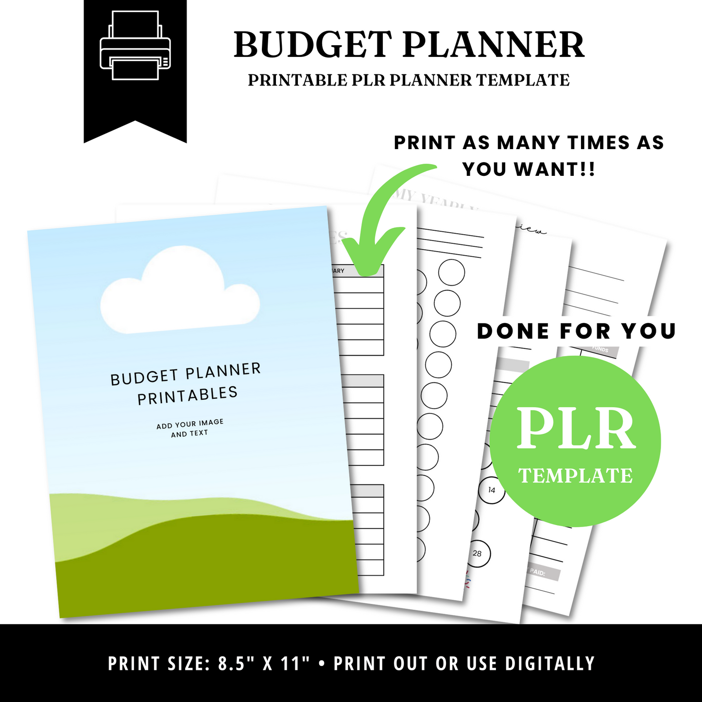 Printable Budget Planner Template - PLR