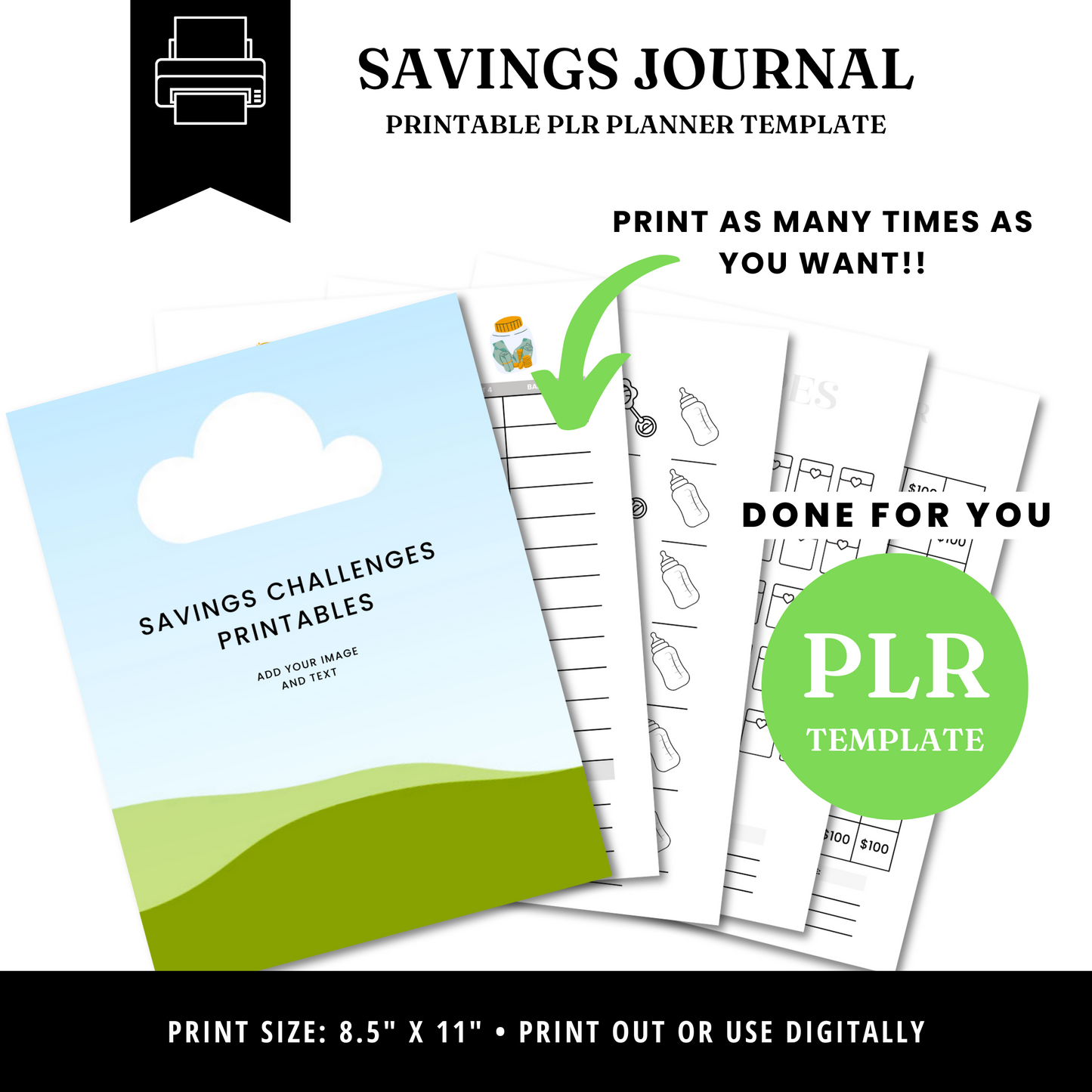 Printable Savings Challenge Journal Template - PLR