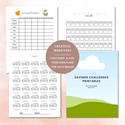 Printable Savings Challenge Journal Template - PLR