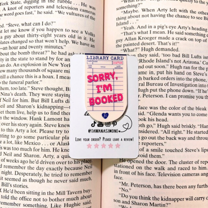 Sorry I'm Booked Magnetic Bookmark