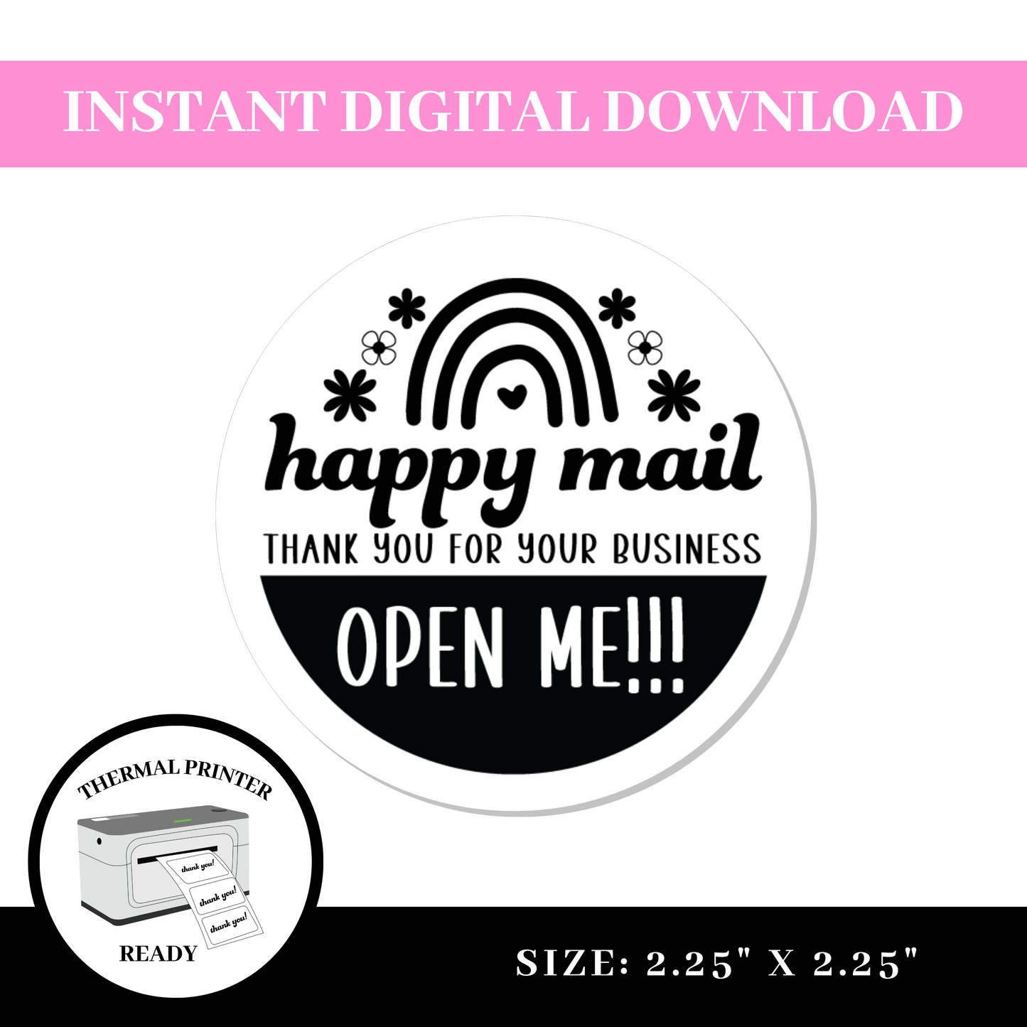 Happy Mail Thermal Label Download - 003