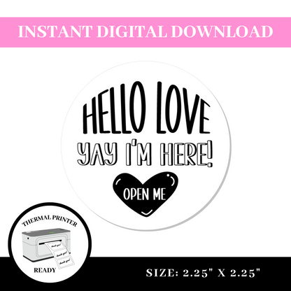 Hello Love Thermal Label Download - 001