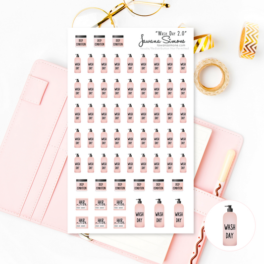 Wash Day Planner Stickers