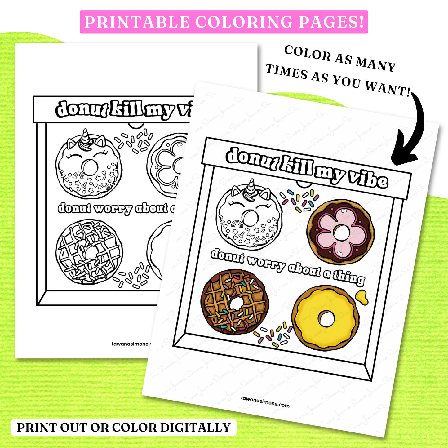 Box of Donuts Coloring Pages