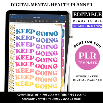 Digital Mental Health Planner Template - PLR