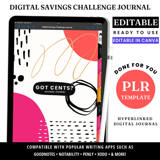 Digital Savings Journal Template - PLR