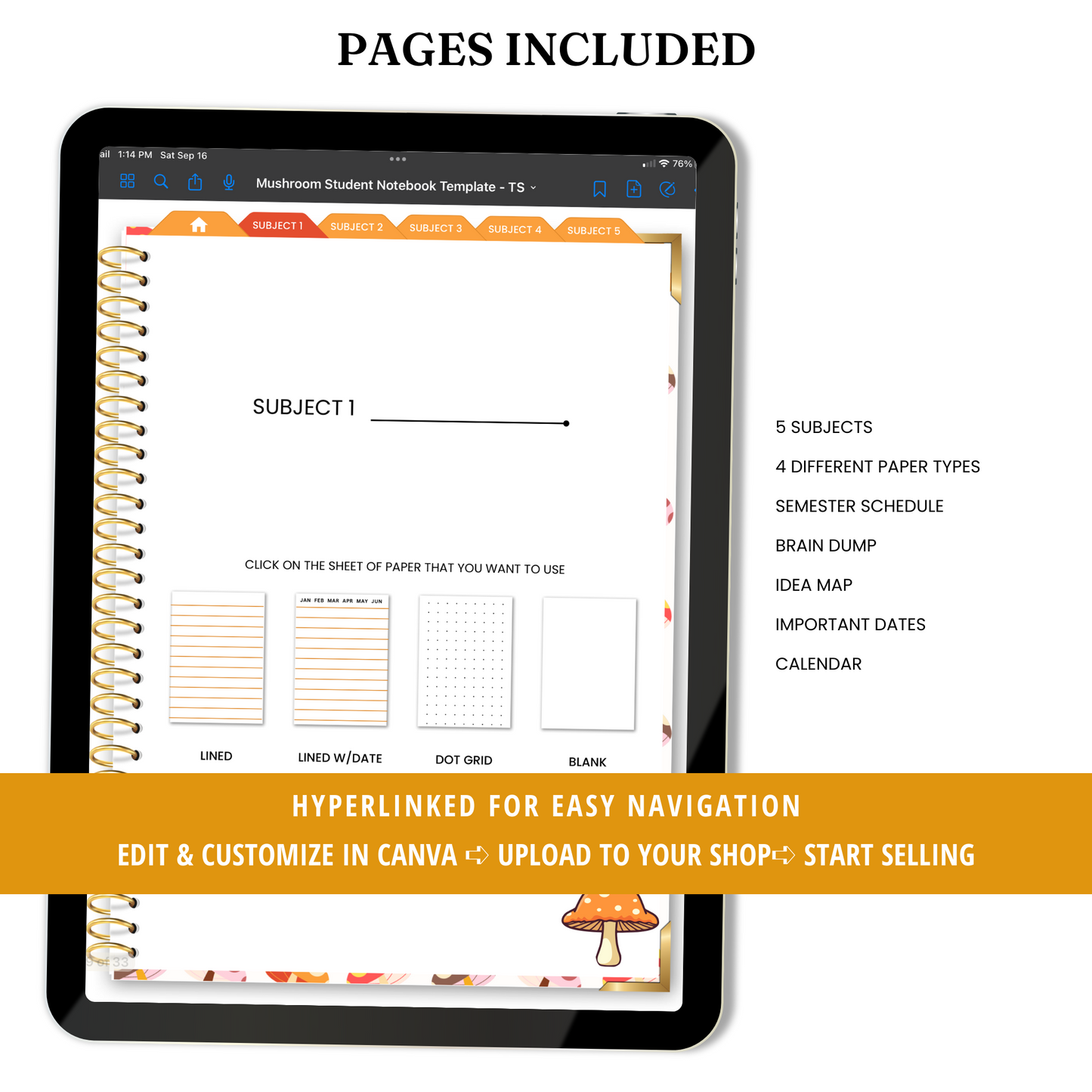 Digital Student Notebook Template - PLR