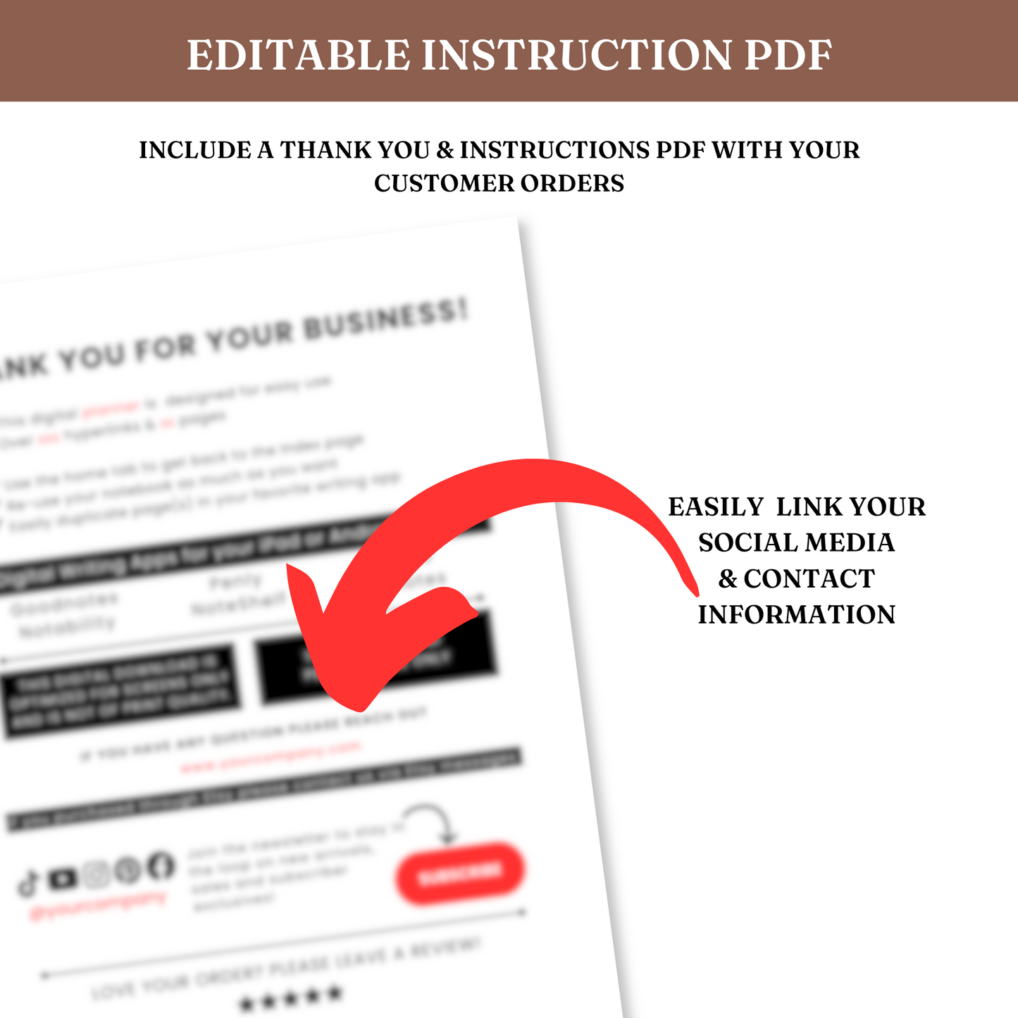 Instructions & Thank You Template - PLR
