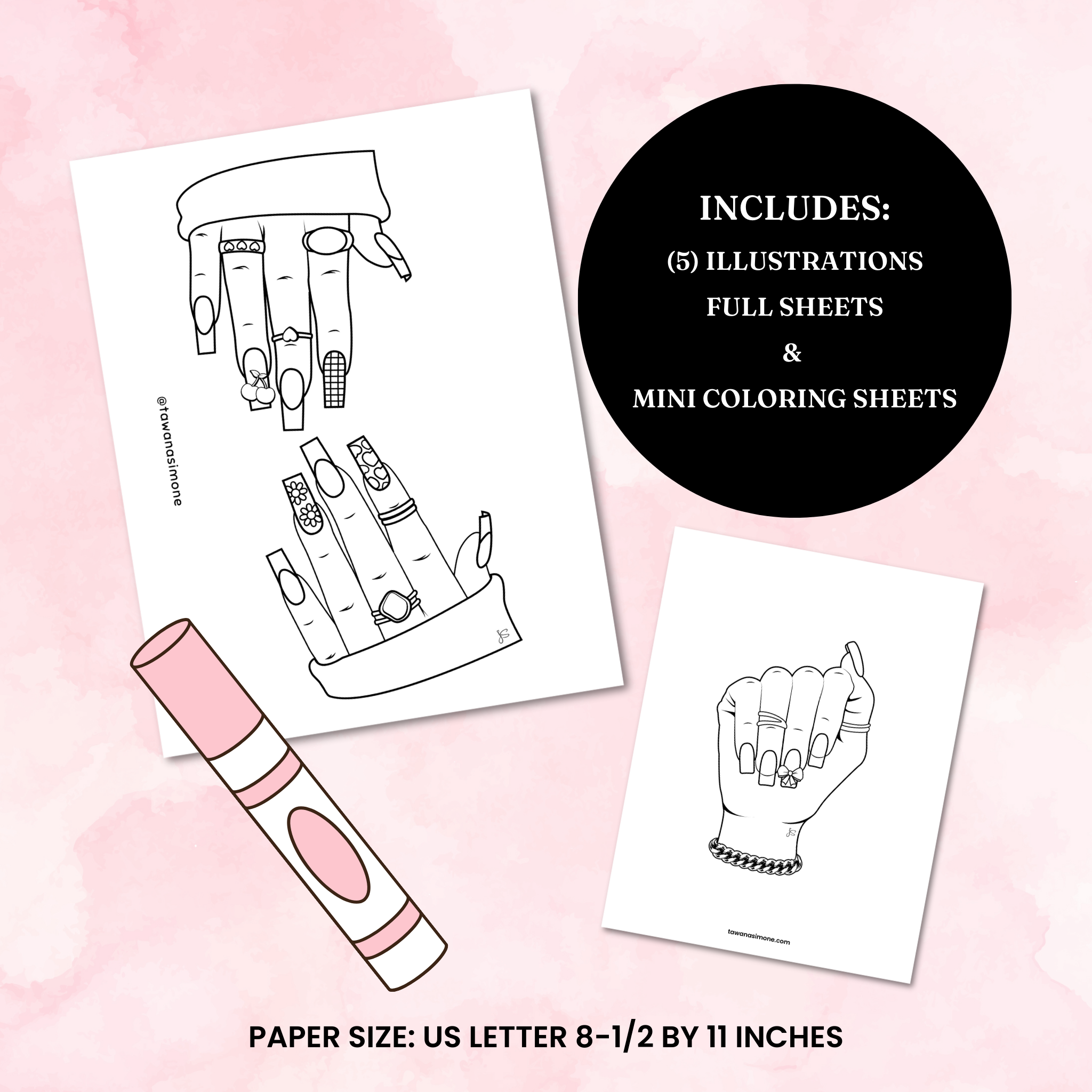 Nail Art 01 Coloring Pages – Tawana Simone