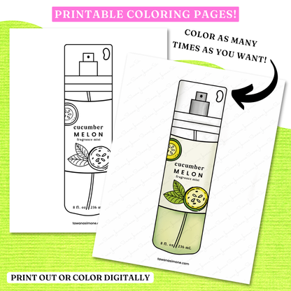 Y2K Body Mists Coloring Pages