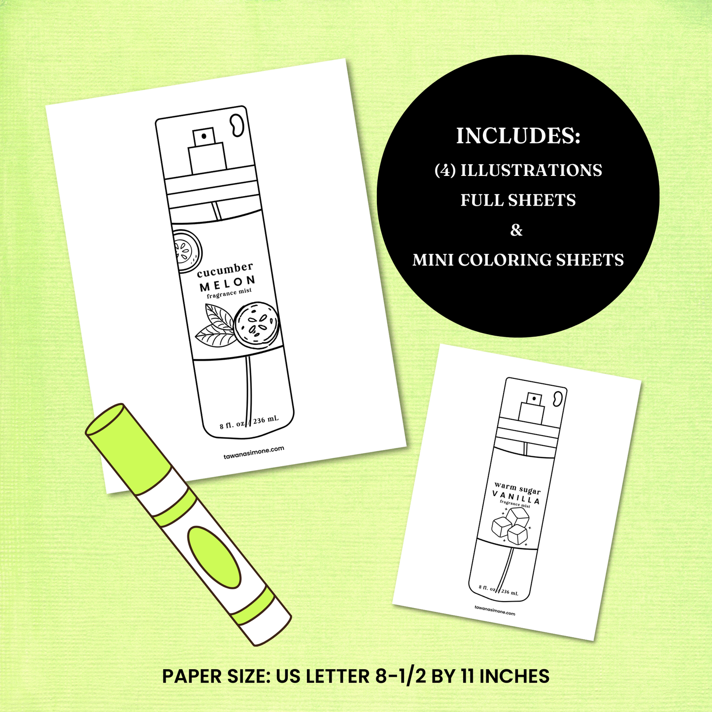 Y2K Body Mists Coloring Pages