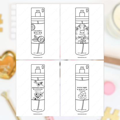 Y2K Body Mists Coloring Pages