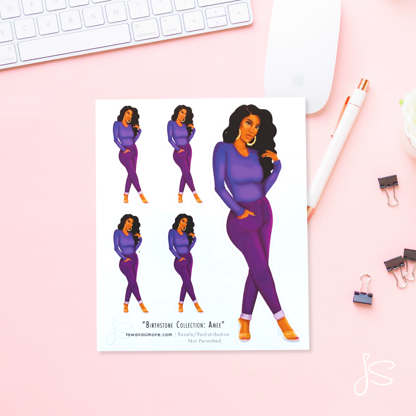 Amee - February Birthstone Diva Doll ONLY Stickers