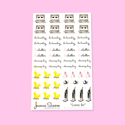 Cleaning Day Planner Stickers