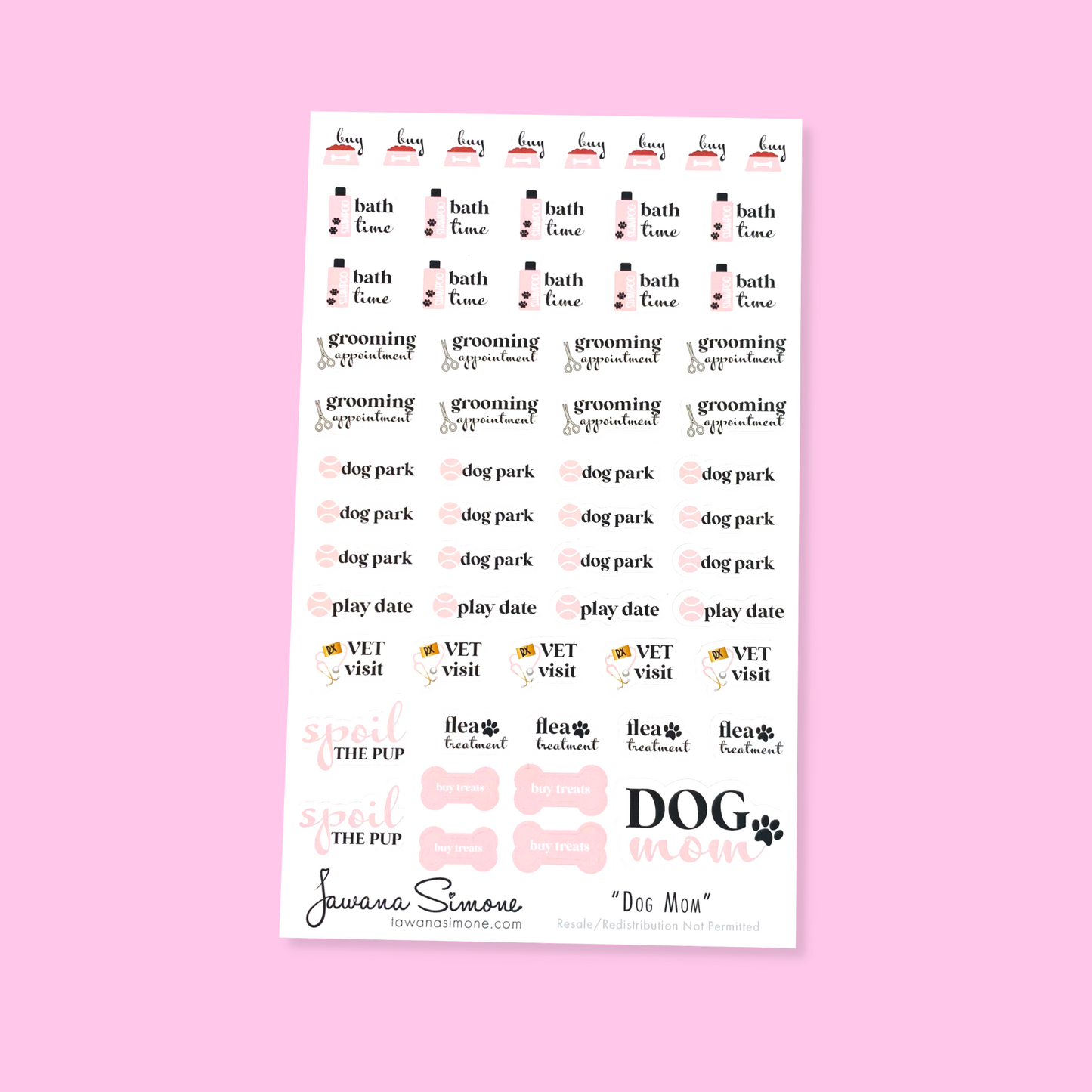 Dog Mom Planner Stickers