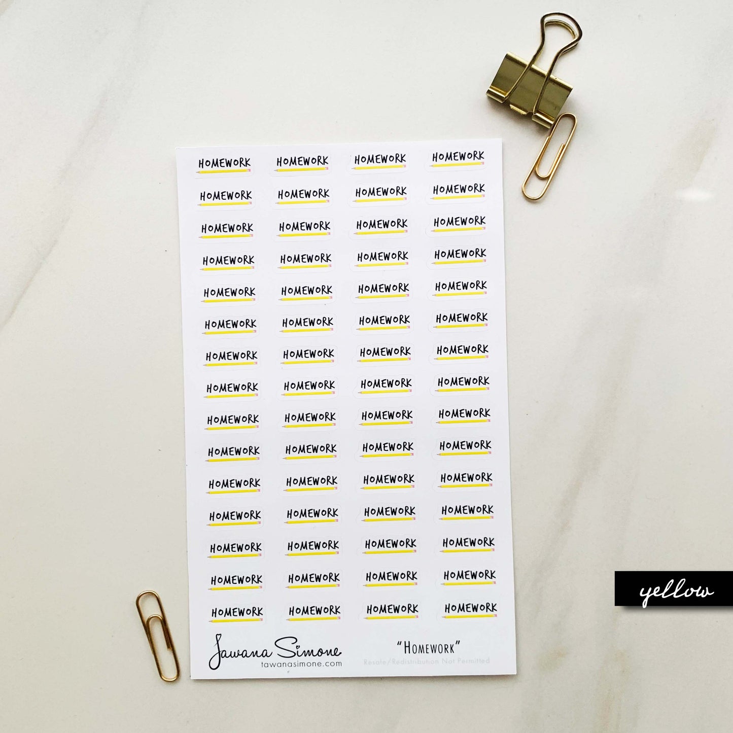 Homework Planner Stickers