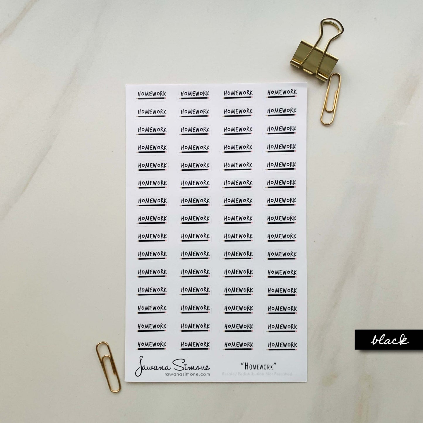 Homework Planner Stickers