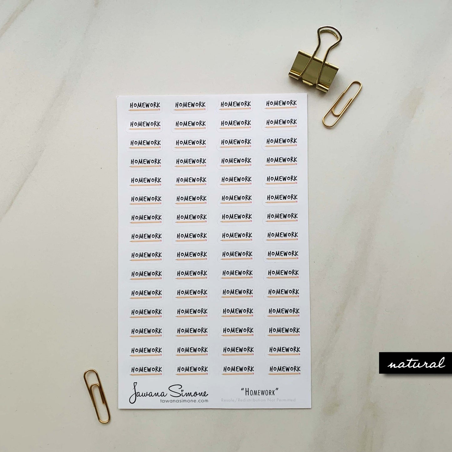 Homework Planner Stickers